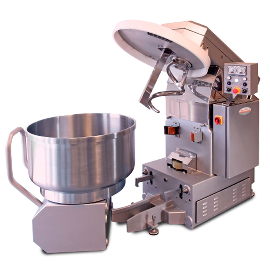 Automatic spiral mixer with removable bowl